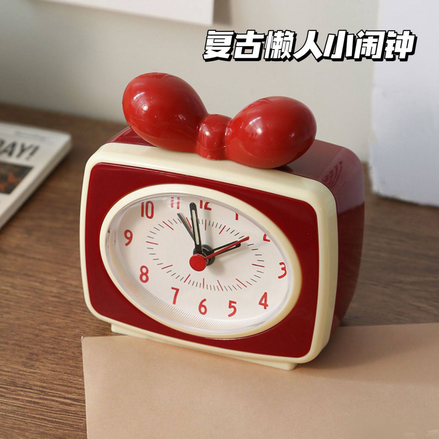 复古vintage风韩式卧室智能闹钟电子桌面时钟大音量简约宿舍家用