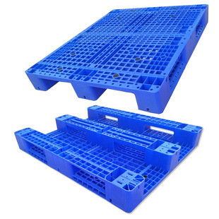 塑料川字卡板厂家平面平板高载重可置钢管单双面 叉车塑料托盘E18