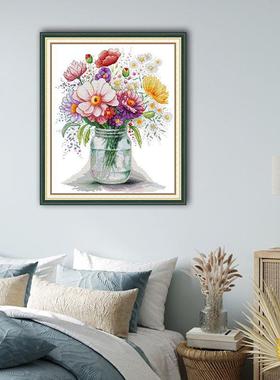 ?NKF2025年新款十字绣 花卉系列风景画 野花花瓶 客厅大气装饰批