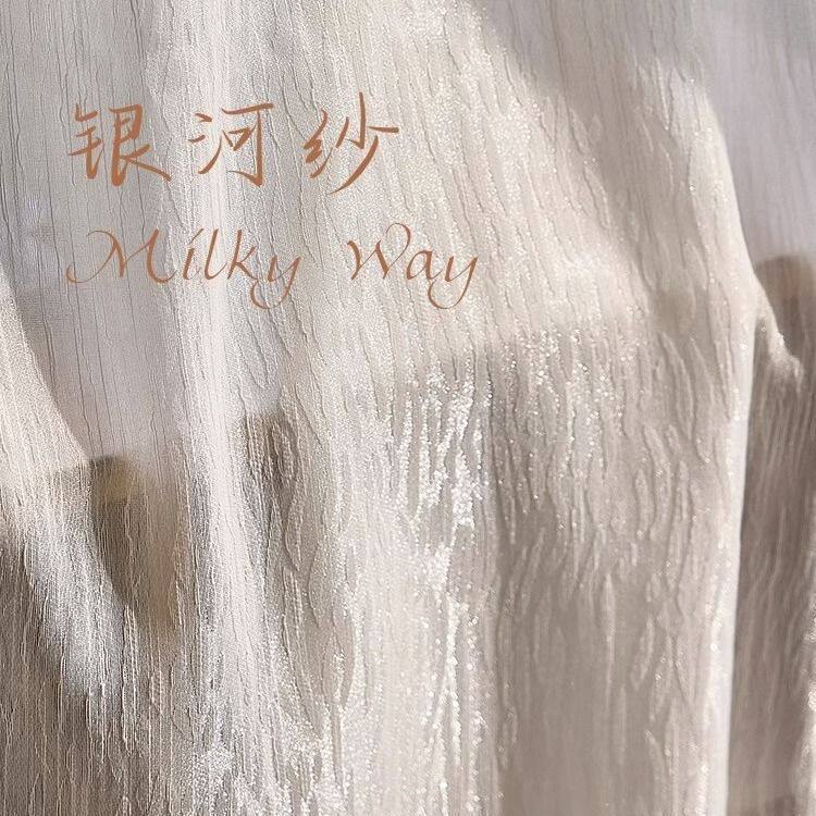 网红银河纱白纱透光半透人细闪梦幻窗纱客厅阳台飘窗卧室轻奢高级