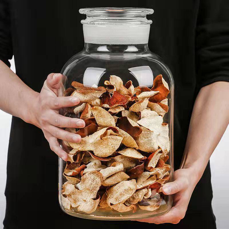 大容量密封玻璃瓶带盖陈皮储存罐茶叶青柑储物存放罐药材凌之凌之