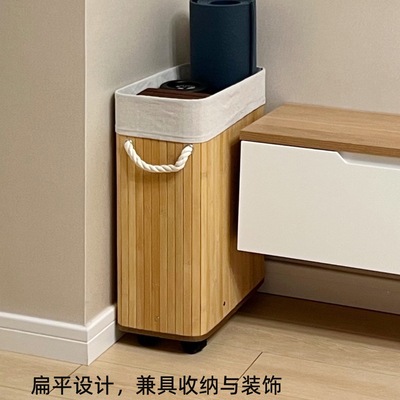 瑜伽垫收纳篮运动健身器材收纳筐带轮家用门后柜边夹缝置物架神器