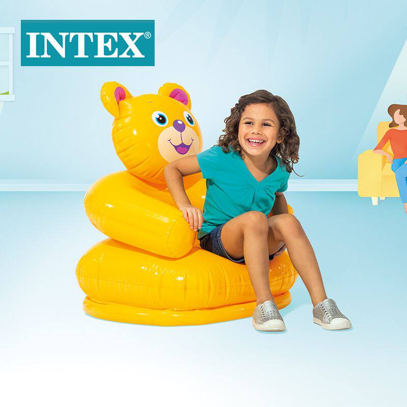 intex 68556 可爱动物造型充气沙发儿童休闲午休款式pvc现货