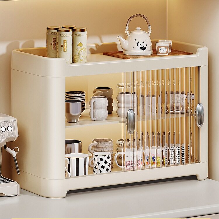 杯架收纳置物架防尘水杯茶杯咖啡杯餐边柜收纳感轻奢杯柜