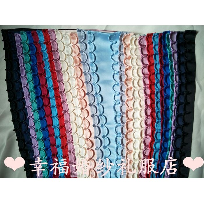 婚纱礼服配件后背拉链改绑带三件套绑带挡布扣绳子多色395缎布恒