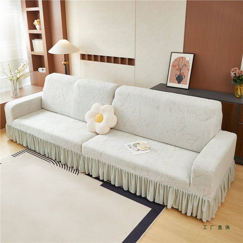 加厚提花绒直排一体式客厅沙发套罩2025新款万能全包四季通用防滑