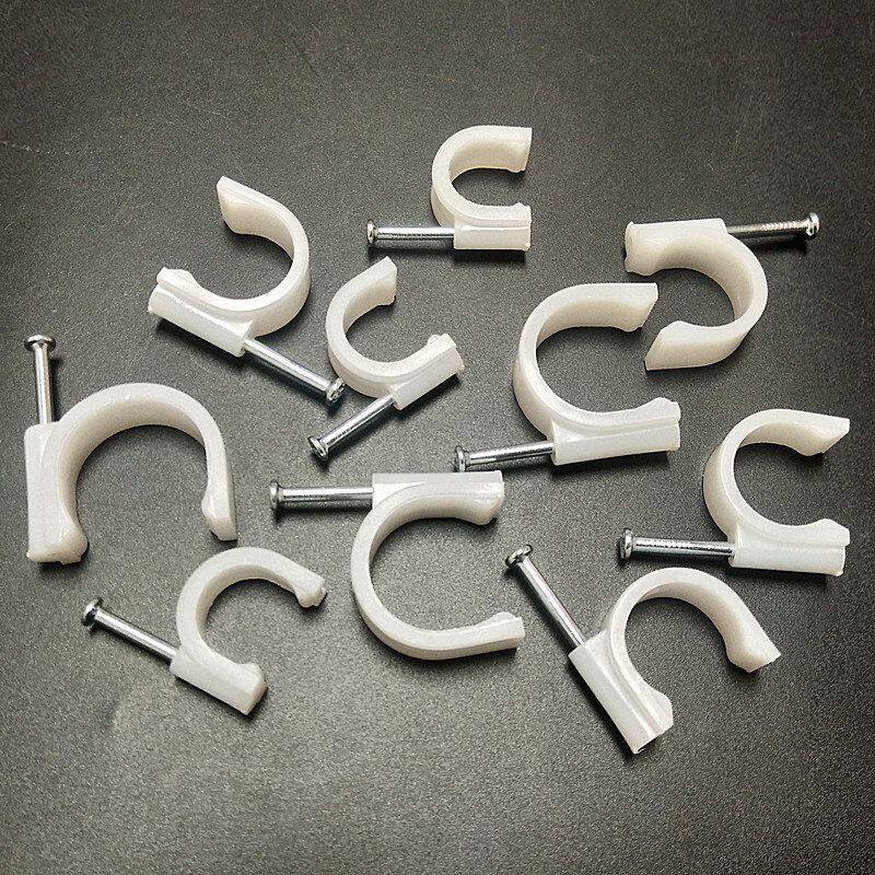 特种钢钉PPR水管卡子固定器圆形边卡PVC线卡U型塑料卡扣3分4分6分