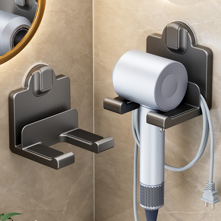 吸盘吹风机置物架浴室卫生间壁挂吹风机支架绕线风筒家用收纳神器