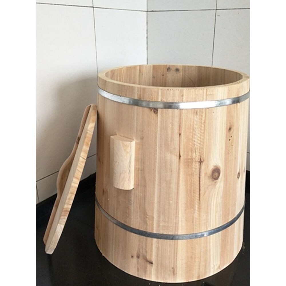 蒸饭木桶定 做圆形倒甄商用糯米饭团不锈钢底篦子传统木蒸烤酒z^