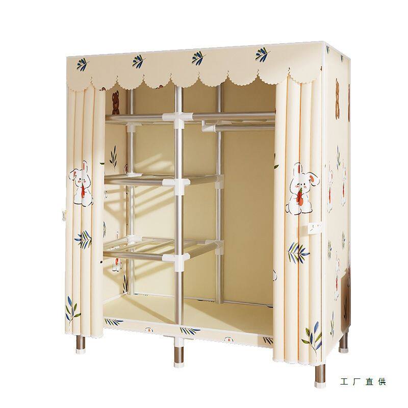 简易衣柜家用卧室布衣柜出租房屋结实耐用经济型衣橱单人小型柜子
