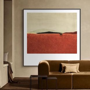 北欧风抽象写意正方形装饰画人物意境餐厅画餐桌挂画清新小众壁画