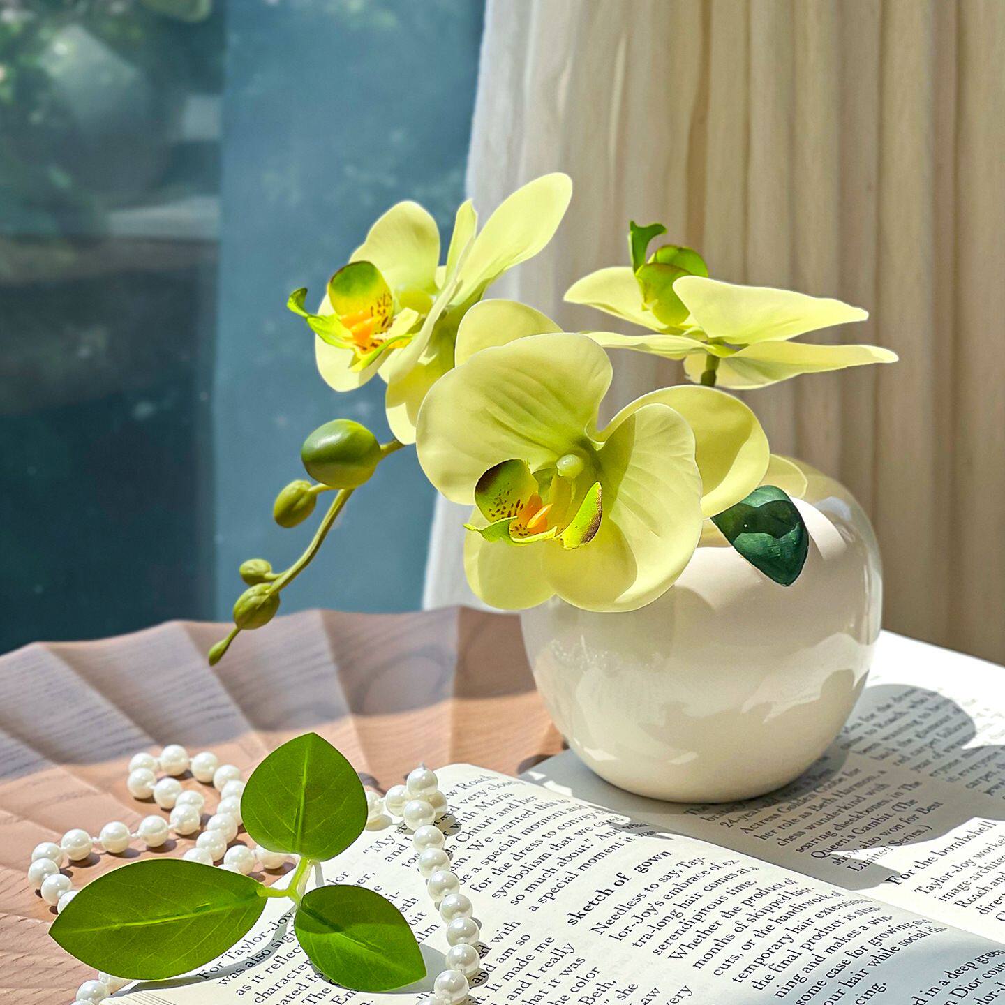 迷你小花精致蝴蝶兰仿生花假花仿真花摆设洗手台玄关装饰绢花摆件