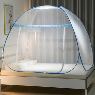 蒙古包蚊帐宿舍单人1.5m床1.2米加密免安装 蚊帐1.8全底防摔摆E18