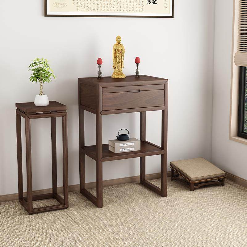 黑胡桃木家用供桌香案佛龛佛台实木贡台桌客厅香火桌佛桌财神神桌