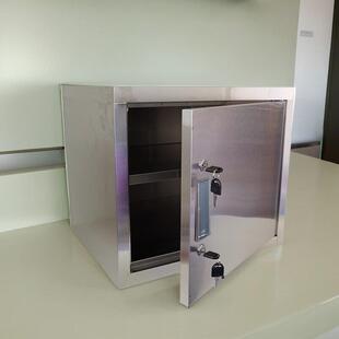 双锁食品添加剂专用柜双人药品柜学校家用收纳柜壁挂不锈钢工具箱