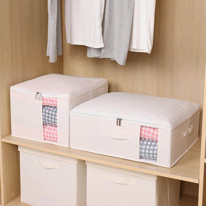 帆布可折叠收纳箱布艺储物箱衣柜衣物棉被百纳箱搬家整理箱带视窗,收纳整理,收纳箱,淘宝优惠券,粉丝福利购,淘宝优惠卷