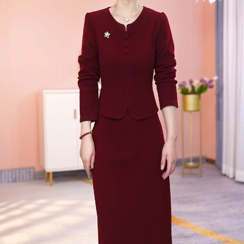 连衣裙2026新款女春秋十三行爆款轻奢高级感喜婆婆婚宴装妈妈礼服