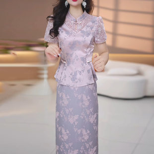 新中式国风套装连衣裙2026新款女夏季今年流行爆款气质妈妈两件套