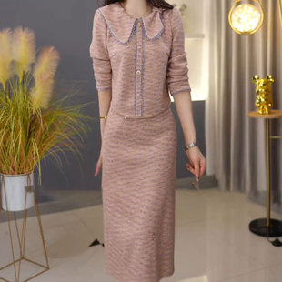 小香风套装连衣裙2025新款女秋冬十三行爆款轻奢高级感减龄两件套