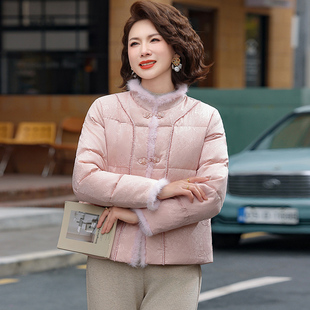 嘉兴平湖羽绒服女冬季2025新款今年流行妈妈中式国风爆款外套