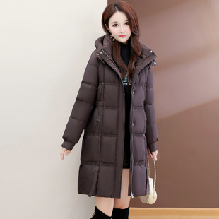 嘉兴平湖羽绒服女冬季2025新款今年流行爆款九江中长连帽外套