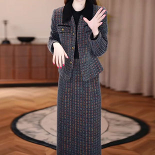 小香风套装连衣裙2025新款女秋冬十三行爆款减龄轻奢高级感两件套