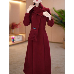 改良旗袍连衣裙2025新款女秋冬加厚高端修身喜婆婆婚宴装妈礼服春