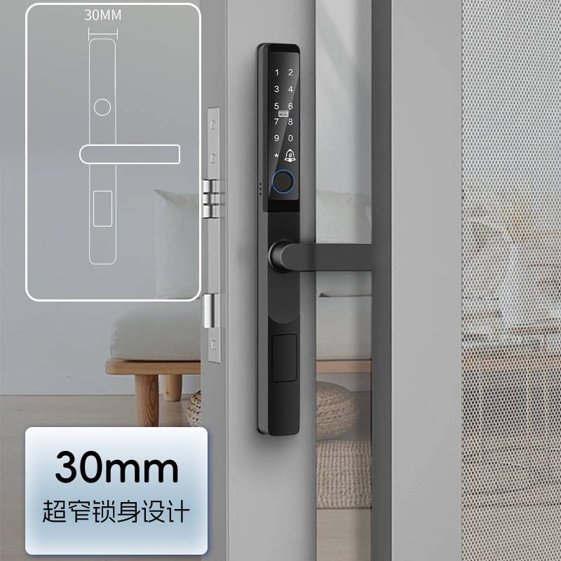 工厂爆款窄边有框门肯德基推拉门双钩平移门户外防水断桥铝指纹锁