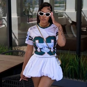 Loose Shirt Casual Printed Fashion Sleeve Street Short Pullo