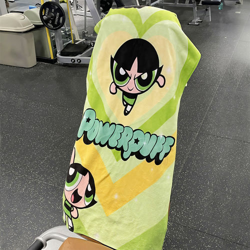 飞天小女警运动毛巾跑步吸汗擦汗专用健身房撸铁垫巾超细纤维可爱