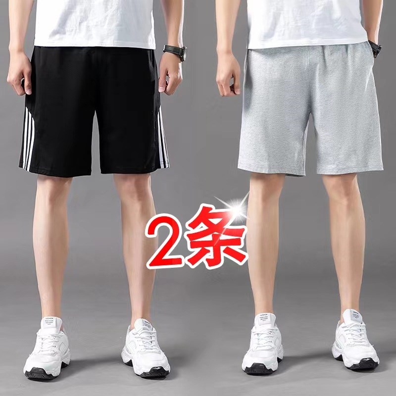 夏季纯棉休闲运动短o裤男宽松大码薄款外穿5分百搭五分裤沙滩裤衩