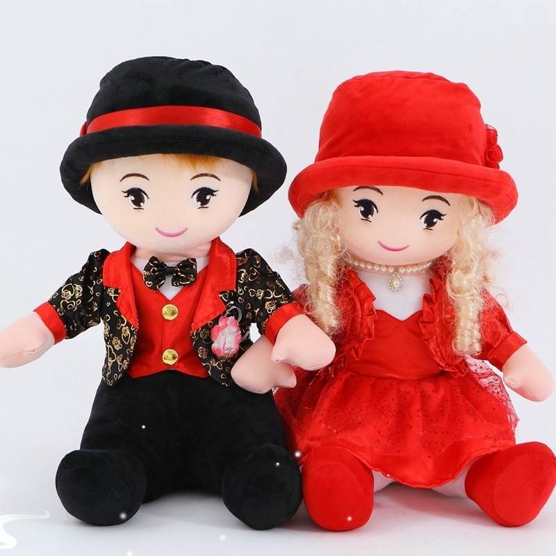 结婚压床洋娃娃婚庆布娃娃新婚礼物大号婚房情侣公仔创Z意抱枕一
