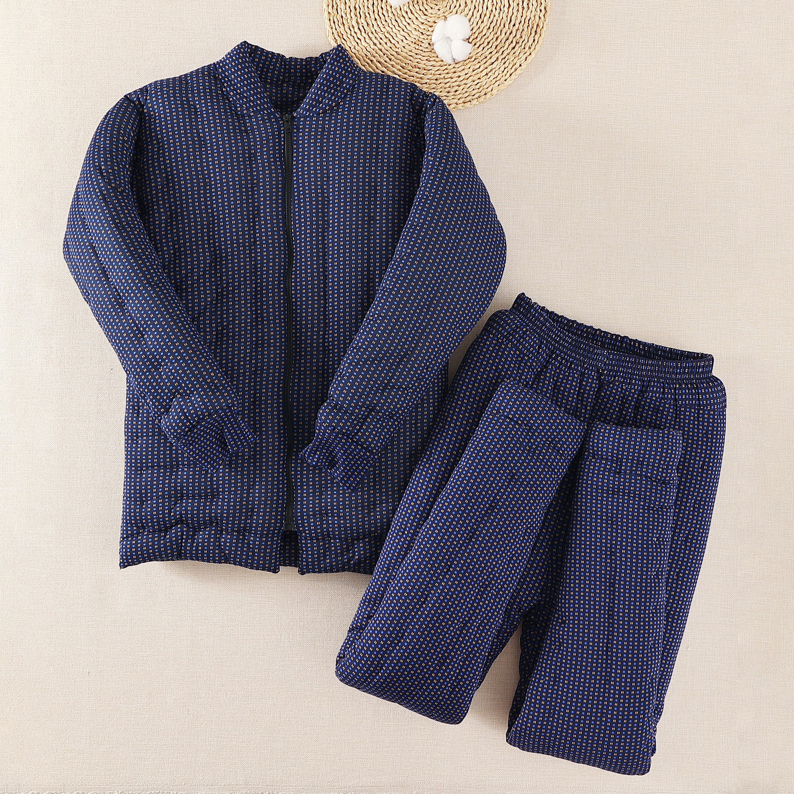 纯手工棉花棉衣棉裤套装男冬加厚保暖宽松爸爸防寒棉袄棉服长裤子