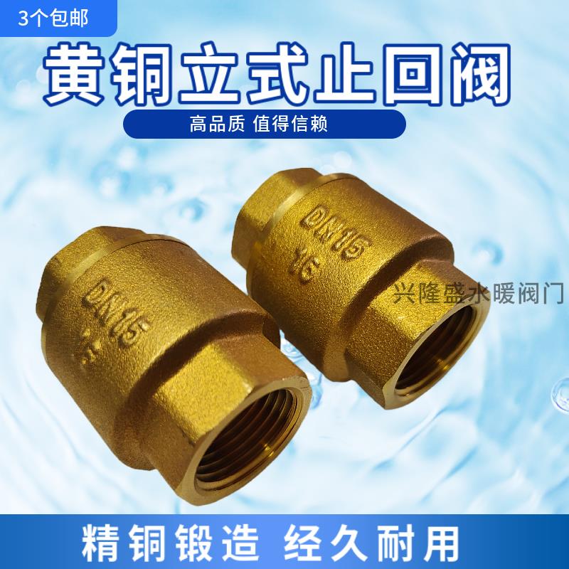黄铜立式止回阀单向阀止逆阀水管立式止回阀4分6分1寸15 40 50 80