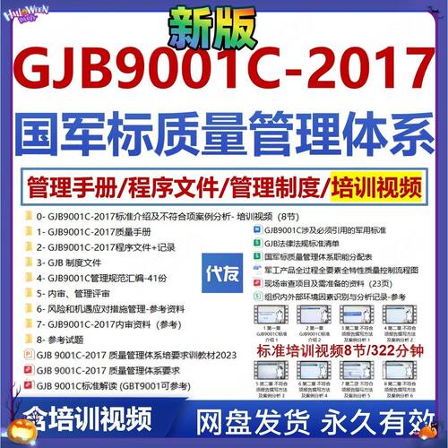 GJB9001C-2017国军标质量管理体系程序文件企业内评审培训视频模