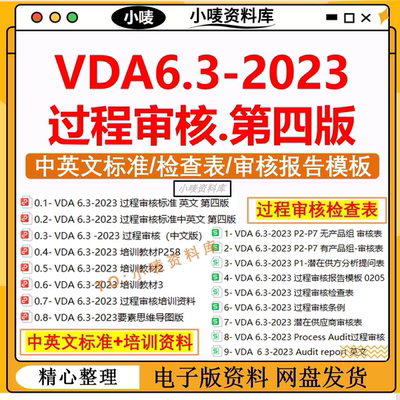 VDA6.3-2023过程审核第四版中英文标准培训教材审核表格报告模板