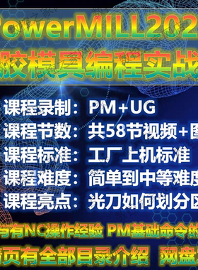 PowerMILL2021塑胶模具数控编程实战1080P高清自学视频教程PM2021