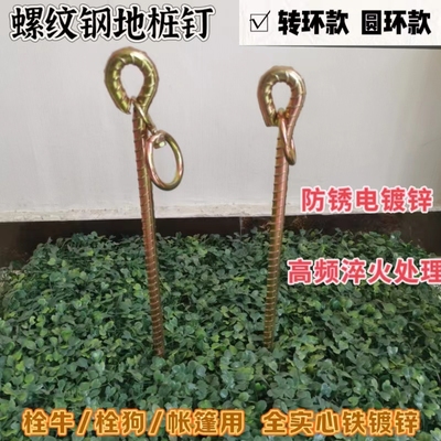 镀锌地桩橛子大棚钉草坪钉螺纹钢帐篷钉地锚固定装地钉栓牛羊马拴