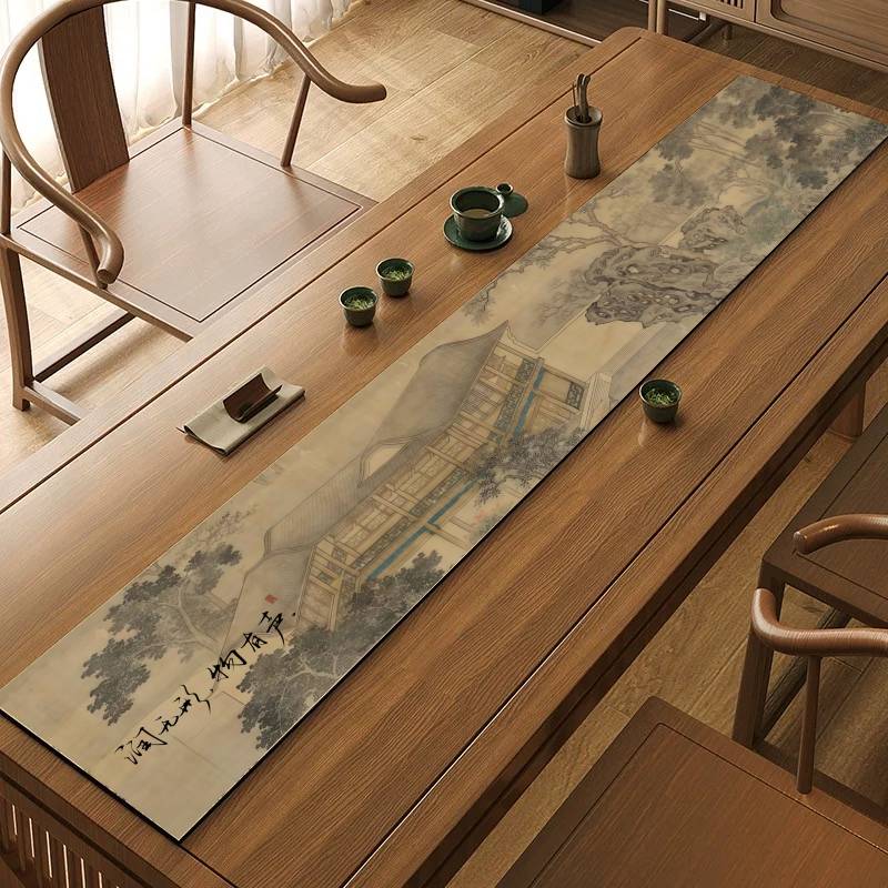 中式禅意桌旗茶席硅藻泥吸水隔热