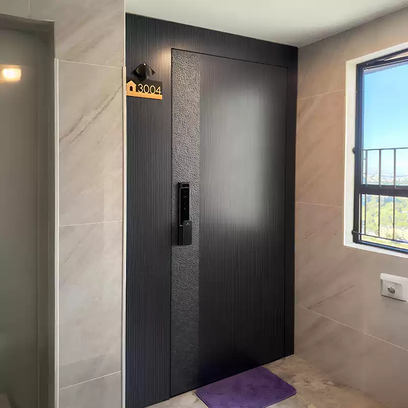 2025新款一门一景入户门子母门防盗门进户别墅大门一户精雕铸铝门