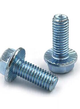 1/4-2C0*L美U制5级镀锌法兰六角螺栓N圈8.8级兰白锌垫螺丝全螺纹