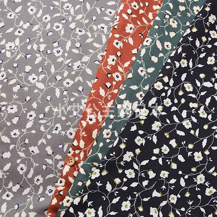 日本进口棉人造丝混纺布料碎花枝服装幅宽120cm 装饰品连衣裙面料