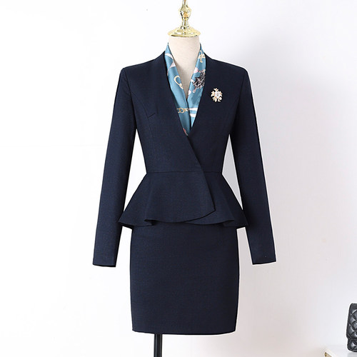 高端职业西装套装女秋季美容院酒店前台工装售楼部珠宝店工作服女