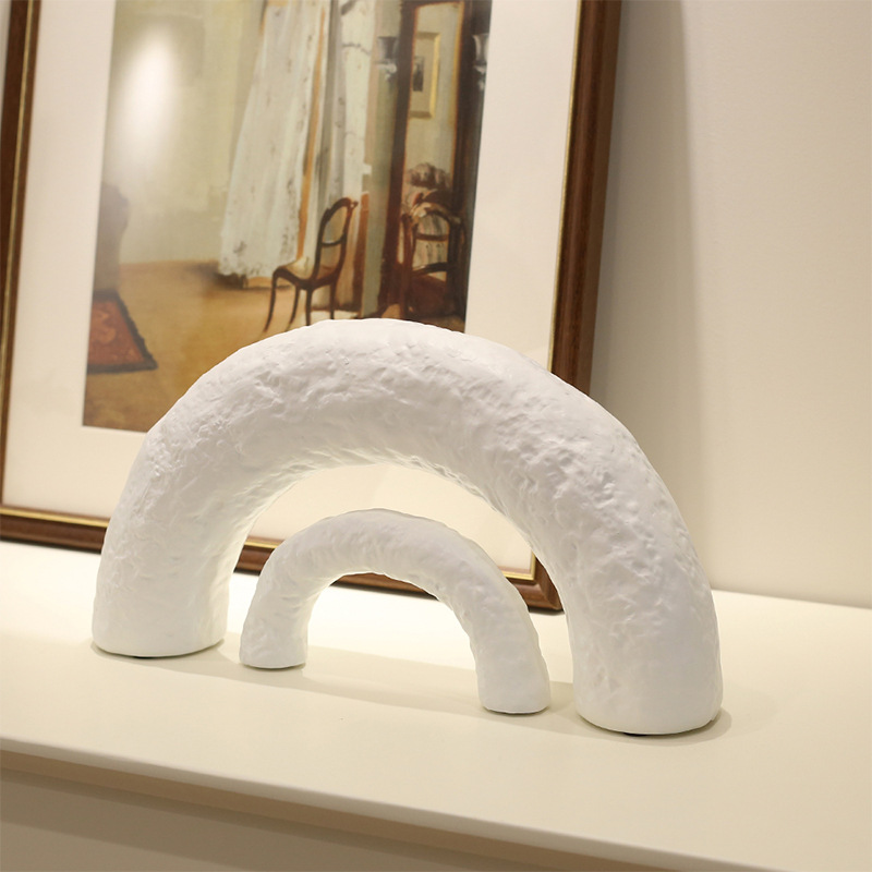 现代简约拱形抽象艺术高级感样板房间售楼处客厅书房软装饰品摆件