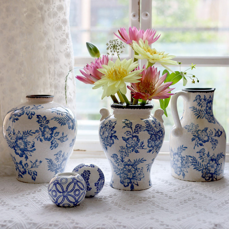 法式复古陶瓷花瓶青花瓷冰裂纹花瓶中古高级感网红客厅装饰品摆件,橡塑材料及制品,其他塑料制品,淘宝优惠券,粉丝福利购,淘宝优惠卷
