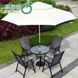 户外桌椅金属休闲三五件套装组合家具特斯林布折叠桌椅庭院桌椅子