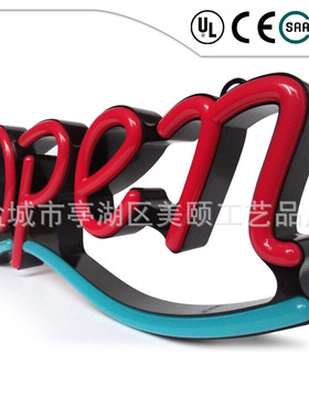 led sign LED发光广告牌高亮OPEN SIGN 仿霓虹开 模OPEN数码标识