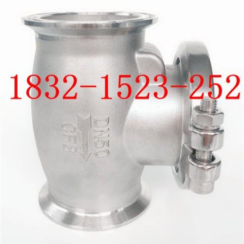 304不锈钢旋启式快装止回阀 三通T型卡箍式逆止阀H84F-6P 2寸DN50