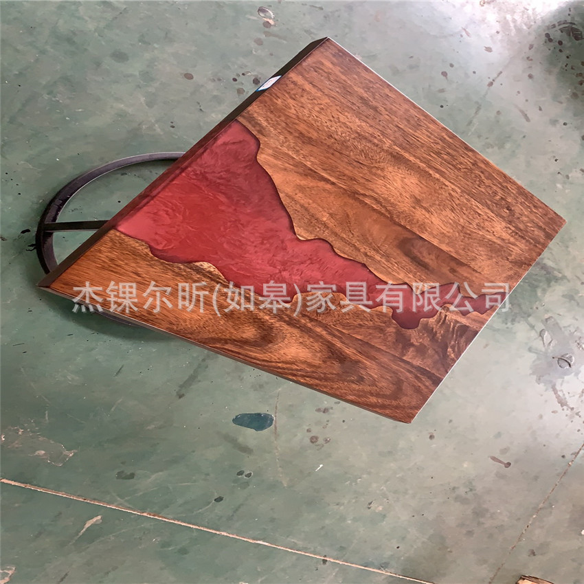 环氧树脂大板桌实木胡桃木河流茶几茶桌餐桌长方咖啡桌现货批发