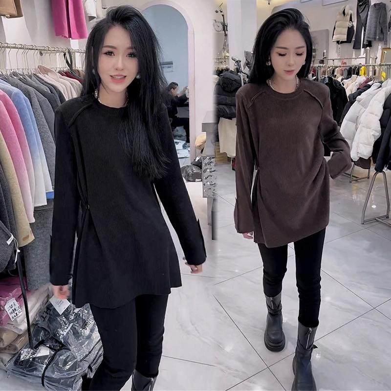 高级感t恤设计感减龄长袖打底衫